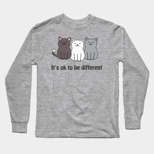 It's ok to be different - inclusive cats Long Sleeve T-Shirt